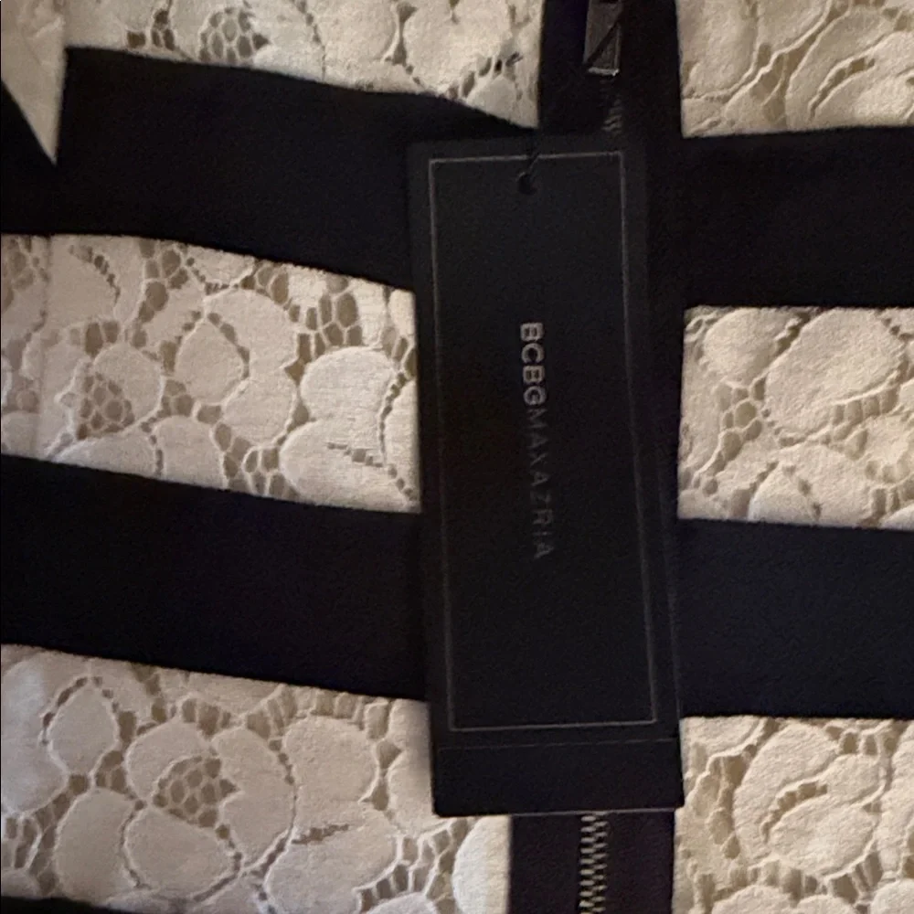 BCBG Black and White Striped Mini Dress - Picture 12 of 14